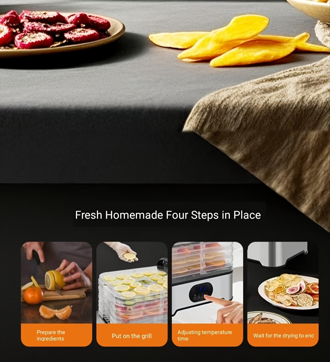 8-layer Food Dehydrator 400W Household Food Dryer, Dried Meat And Fruit Dryer, Used for Dried Meat, Fruit, Vanilla, Vegetables, Pet Snacks, Etc. Electric Food Fresher, 72-hour Timing, Adjustable Temperature And Wind Force, St