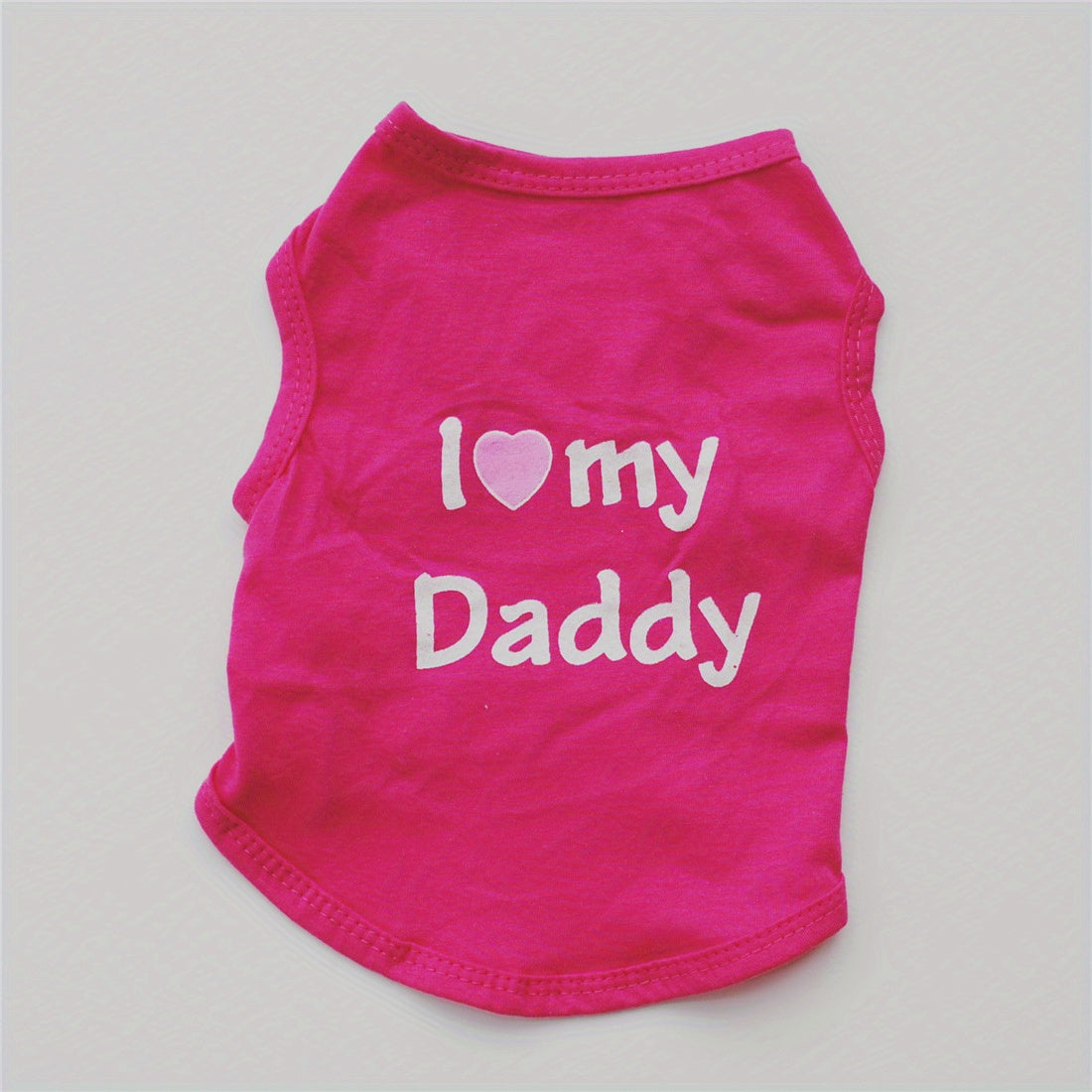 1pc Breathable Pet Vest for Summer Parties - Adorable 'I Love My Daddy/Mommy' Graphic Design for Dogs and Cats