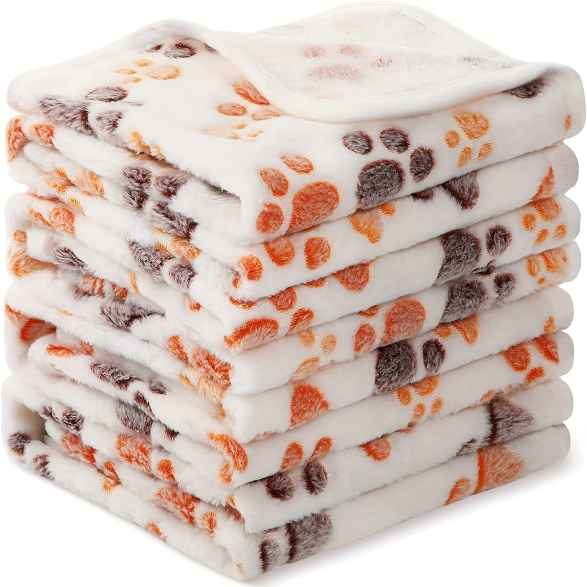1pcs Warm And Soft Pet Blanket With Paw Print Design For Dogs, Cats, And Guinea Pigs