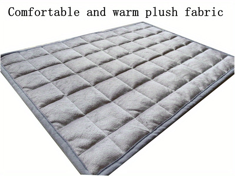 1pc Cozy Plush Cat Bed Mat - Thick, Self-Heating, Non-Slip, Soft Kennel Pad for Pet Sleeping - Orthopedic Support, Easy Cleaning, and Durable Pet Bed for Cats and Small Dogs
