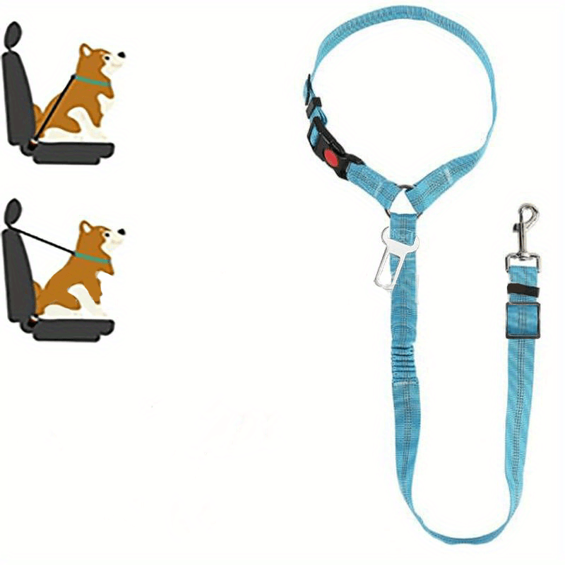 1pc Premium Dog Car Safety Seat Belt - Adjustable, Comfort-Cushioned, Durable Headrest Restraint for Secure Travel - High-Strength Elastic, Quick-Adjust Design for Ultimate Pet Safety