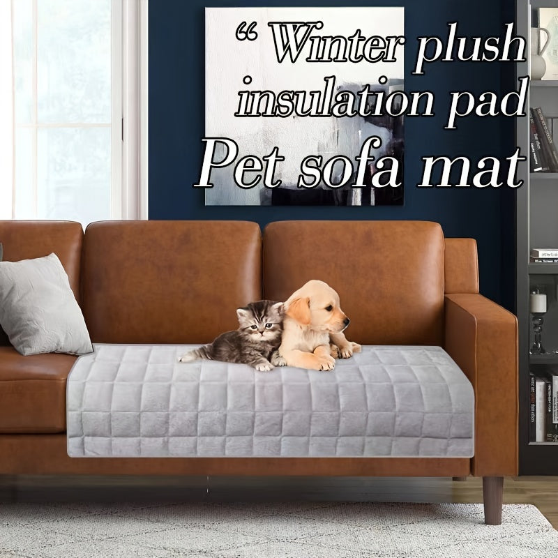 1pc Cozy Plush Cat Bed Mat - Thick, Self-Heating, Non-Slip, Soft Kennel Pad for Pet Sleeping - Orthopedic Support, Easy Cleaning, and Durable Pet Bed for Cats and Small Dogs