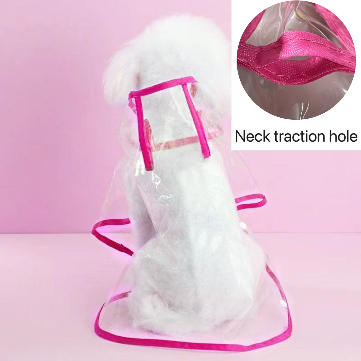 1pc Clear Transparent Hooded Pet Plastic Raincoat Poncho For Toy And Small Dogs And Cat Only Clothes