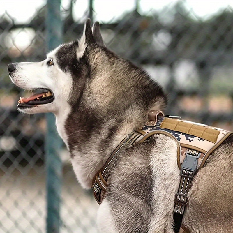 Tactical Harness For Large Dogs No Pull Adjustable Pet Harness Reflective Working Training Easy Control Pet Vest Military Service Dog Harnesses