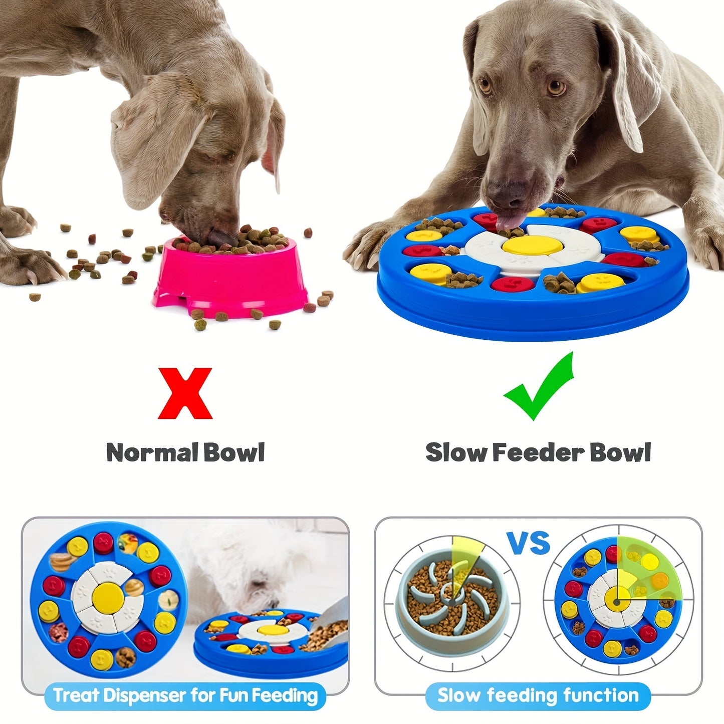 WINGPET 1pc Pet Puzzle Toy Slow Feeder Bowl For Dog & Cat, Interactive Dog Toy For Treats Training