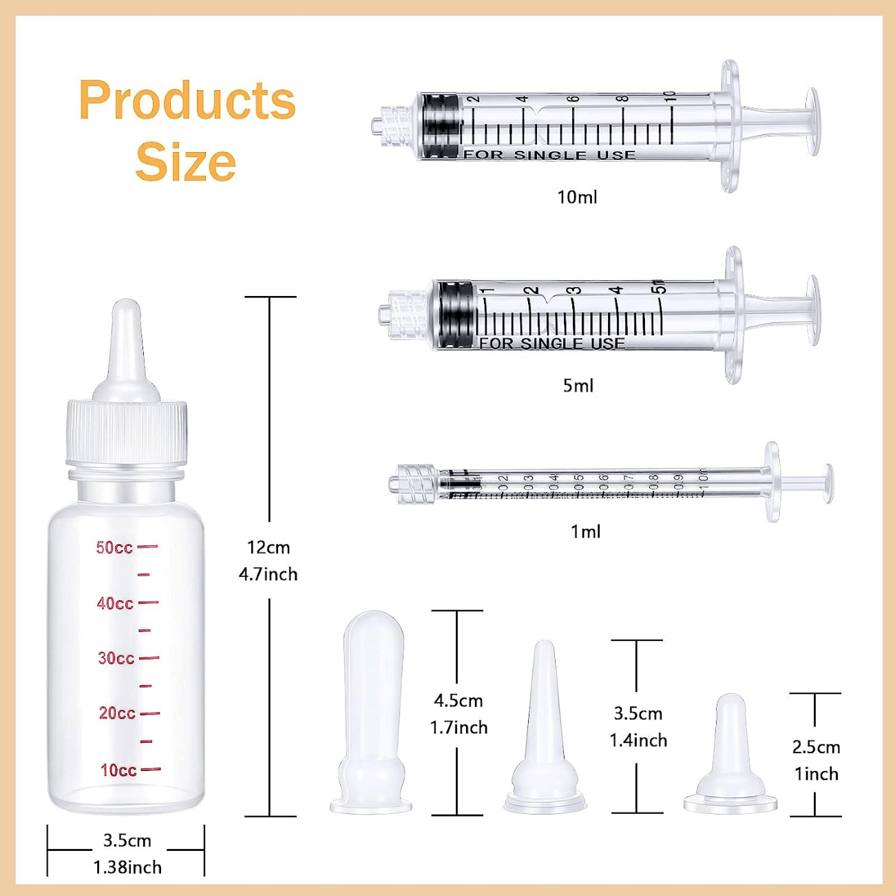 17pcs Pet Nursing Bottle Kit - 2 Bottles, 8 Pacifiers, 5 Syringes, 2 Brushes - Ideal For Feeding Puppies And Other Small Animals - Easy To Clean And Reuse