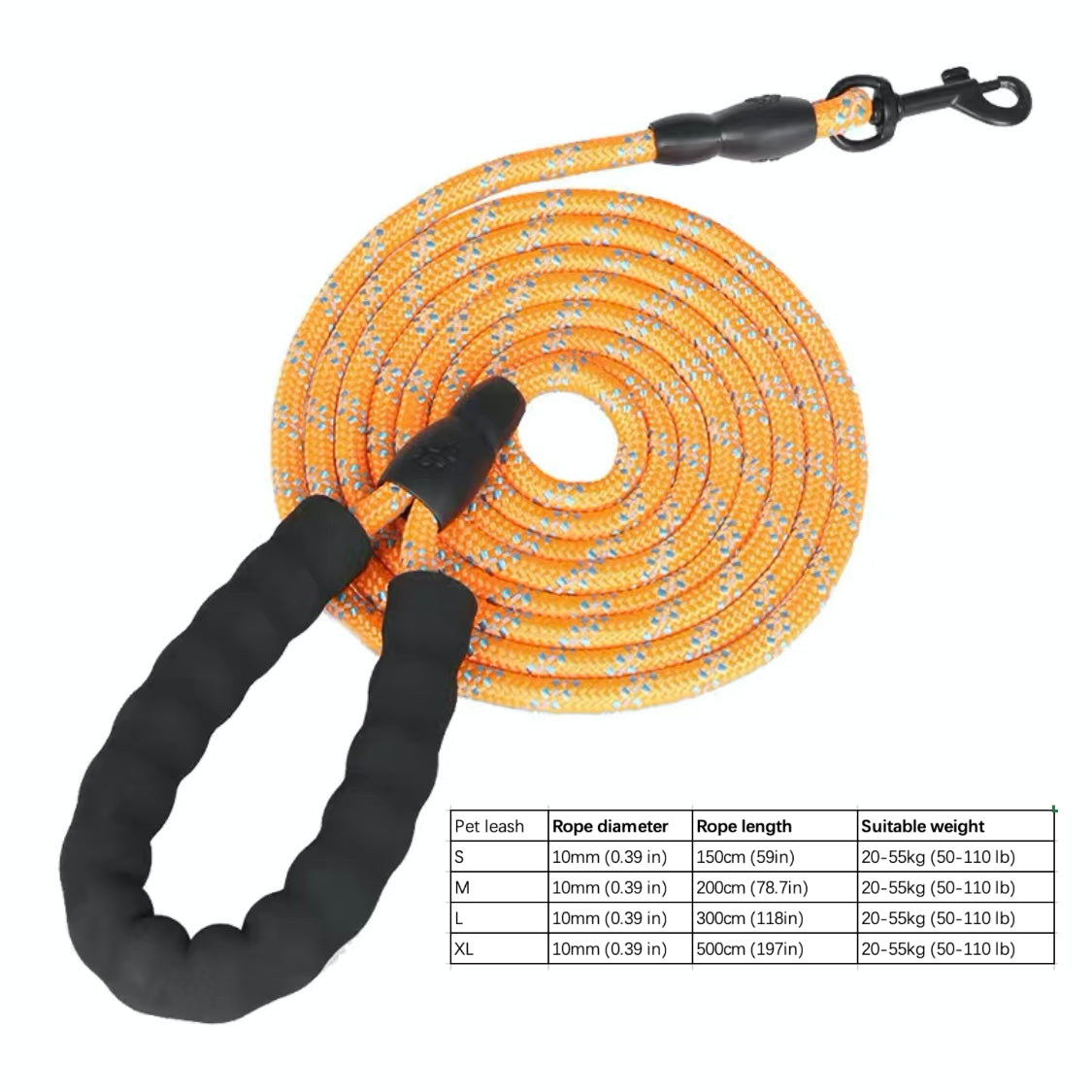 Dog Nylon Leash Lengthened And Reflective Round Rope Small And Medium Cats Dogs Leash Pet Traction Rope