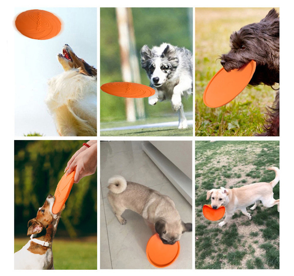 5.91/7.09/8.66inch Rubber Dog Flying Disc Pet Puppy Outdoor Sports Game Training Interactive Toy Bite Resistant Dogs Chew Flying Disc