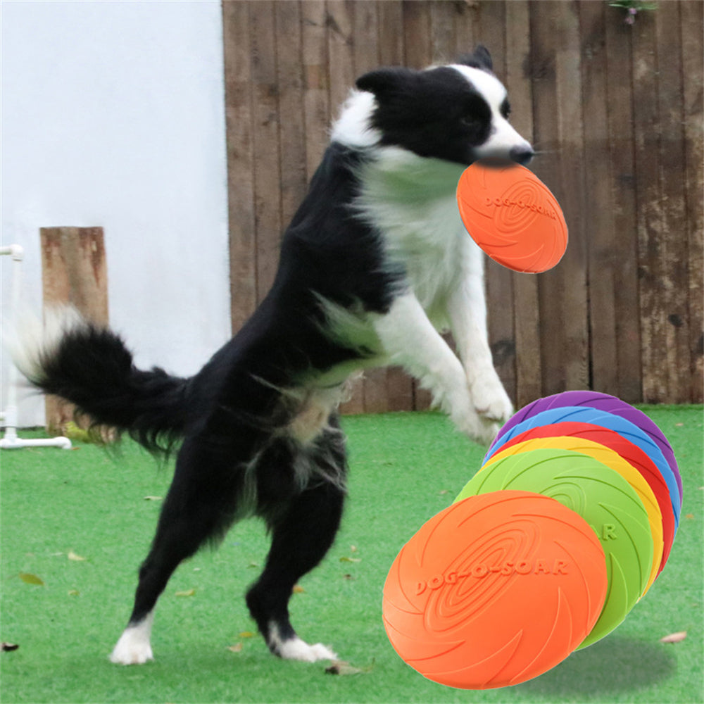 5.91/7.09/8.66inch Rubber Dog Flying Disc Pet Puppy Outdoor Sports Game Training Interactive Toy Bite Resistant Dogs Chew Flying Disc
