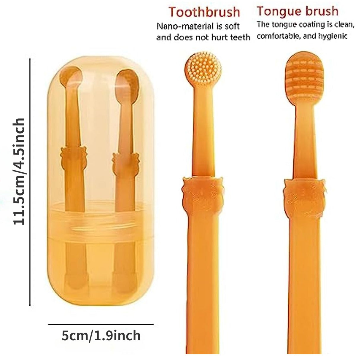 2Pcs Small Dog & Cat Toothbrush Kit With Storage Box, Soft Silicone Cat Dog Tooth Brushing Kit, Tongue Cleaner For Pet Tooth Brushing