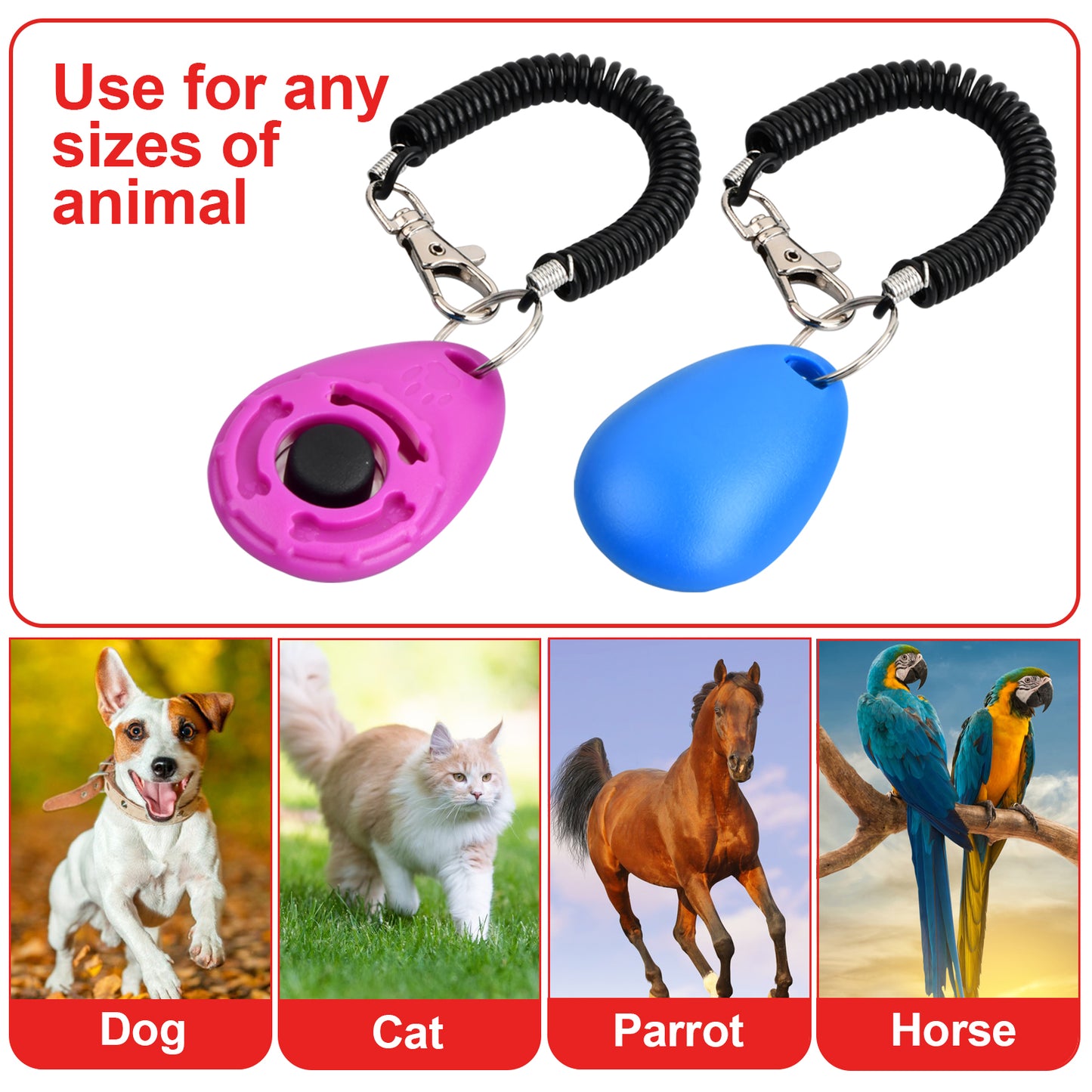 16Pcs Clicker Dog Pet Training With Wrist Strap, Behavioral Training for Cats, Puppy, Birds