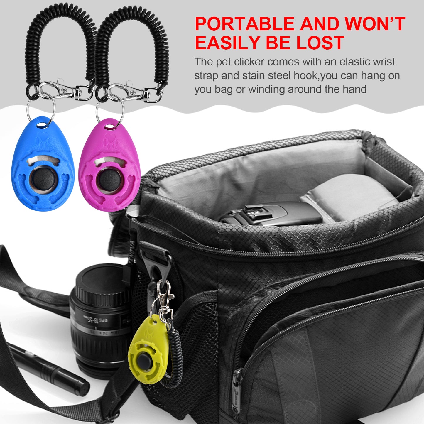 16Pcs Clicker Dog Pet Training With Wrist Strap, Behavioral Training for Cats, Puppy, Birds