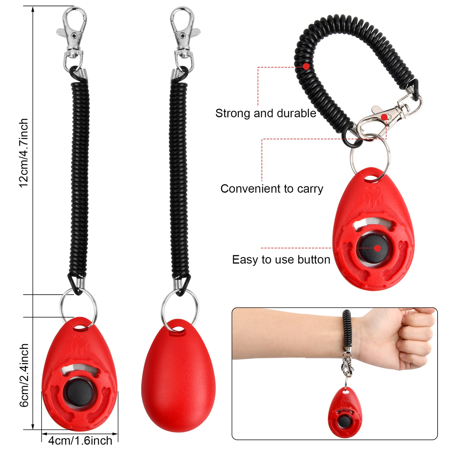 16Pcs Clicker Dog Pet Training With Wrist Strap, Behavioral Training for Cats, Puppy, Birds