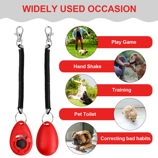 16Pcs Clicker Dog Pet Training With Wrist Strap, Behavioral Training for Cats, Puppy, Birds