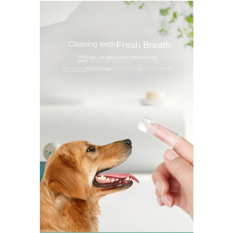 Beef/Vanilla Flavor Pet Tooth Care Set, Dog Toothpaste Dog Teeth Cleaning Brush With 2 Soft Finger Toothbrushes, Pet Oral Dental Care Supplies