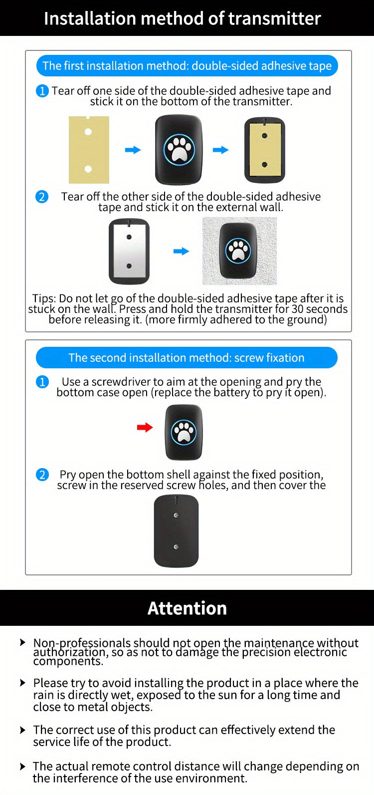 Wireless Pet Doorbell System - Easy Touch Training Aid for Dogs - 2 Receivers & Transmitters, High-Volume Chimes, Ideal for Indoor/Outdoor Use