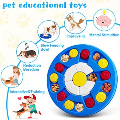 WINGPET 1pc Pet Puzzle Toy Slow Feeder Bowl For Dog & Cat, Interactive Dog Toy For Treats Training