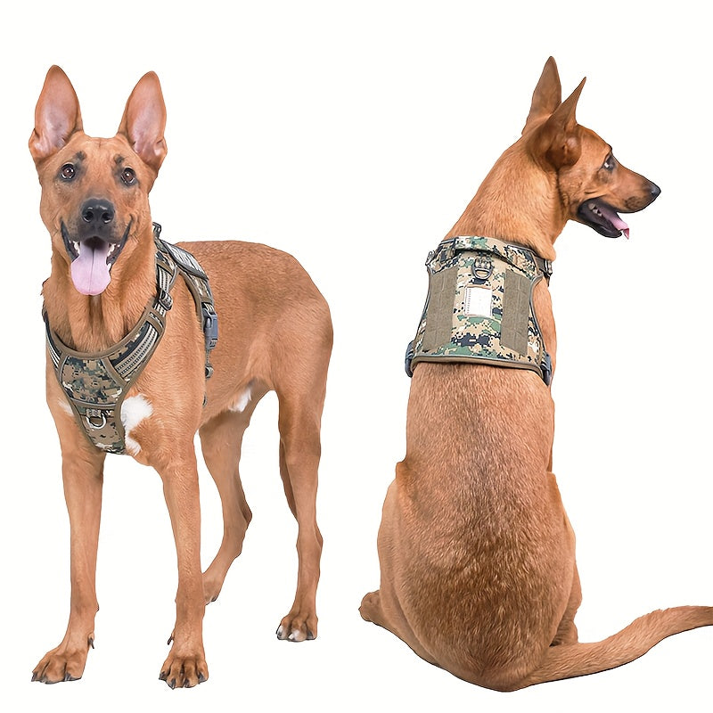 Tactical Harness For Large Dogs No Pull Adjustable Pet Harness Reflective Working Training Easy Control Pet Vest Military Service Dog Harnesses