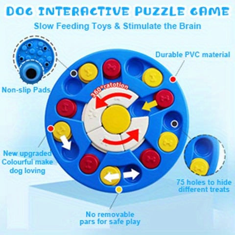WINGPET 1pc Pet Puzzle Toy Slow Feeder Bowl For Dog & Cat, Interactive Dog Toy For Treats Training
