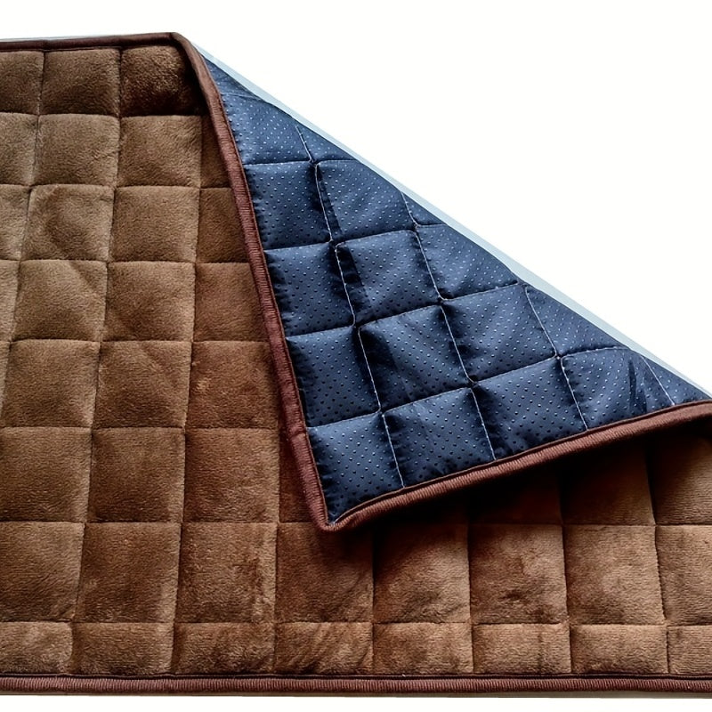 1pc Cozy Plush Cat Bed Mat - Thick, Self-Heating, Non-Slip, Soft Kennel Pad for Pet Sleeping - Orthopedic Support, Easy Cleaning, and Durable Pet Bed for Cats and Small Dogs