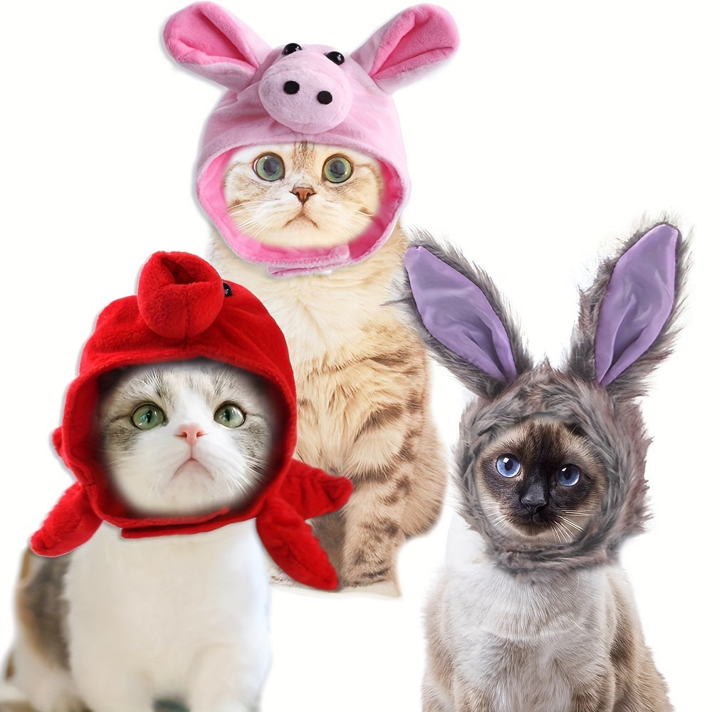 Cute Animals Shaped Cat Hat, Warm Pet Costume For Dog & Cat, Pet Party Supplies
