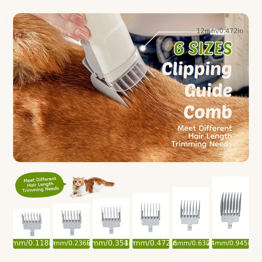 Dog Hair Vacuum & Dog Grooming Kit, Pet Grooming Vacuum with Pet Clipper Nail Grinder, Dust Cup Dog Brush Vacuum with 6 Pet Grooming Tools for Shedding Pet Hair, Home Cleaning