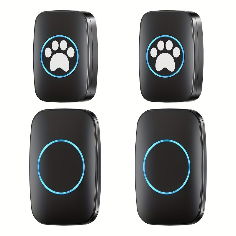 Wireless Pet Doorbell System - Easy Touch Training Aid for Dogs - 2 Receivers & Transmitters, High-Volume Chimes, Ideal for Indoor/Outdoor Use