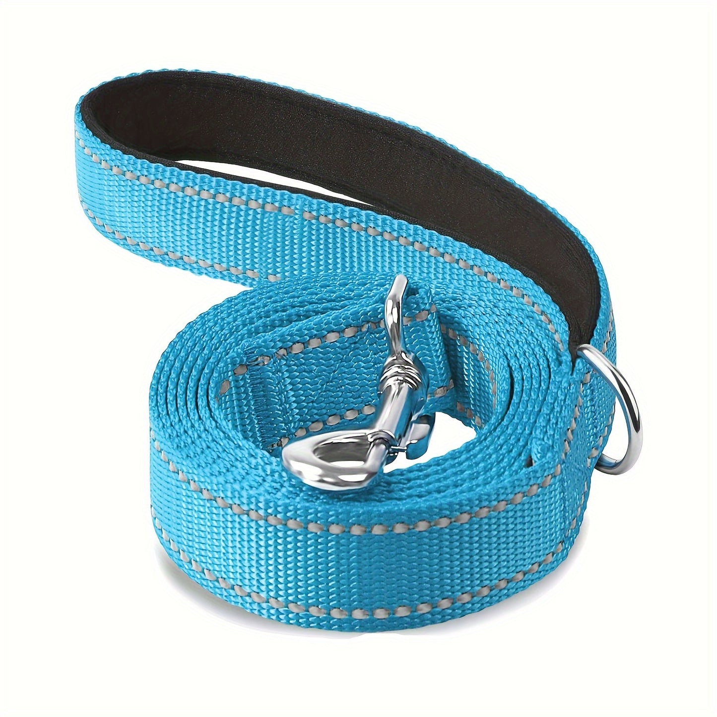 1pc Single Sided Reflective Dog Leash Soft Neoprene Padded Breathable 1 Inch Wide, Pet Leash 6FT/5FT/4FT For Medium & Large Dogs Walking And Training