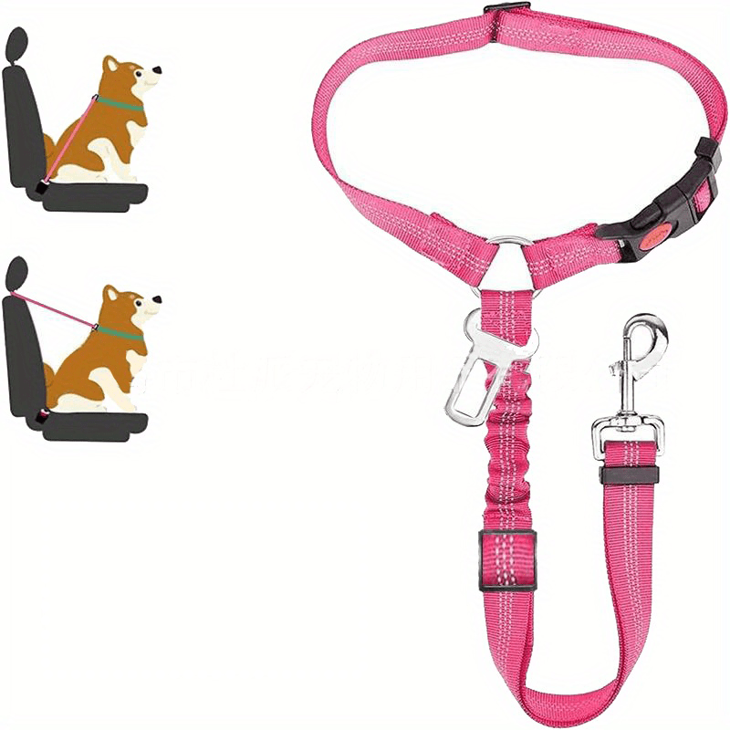 1pc Premium Dog Car Safety Seat Belt - Adjustable, Comfort-Cushioned, Durable Headrest Restraint for Secure Travel - High-Strength Elastic, Quick-Adjust Design for Ultimate Pet Safety