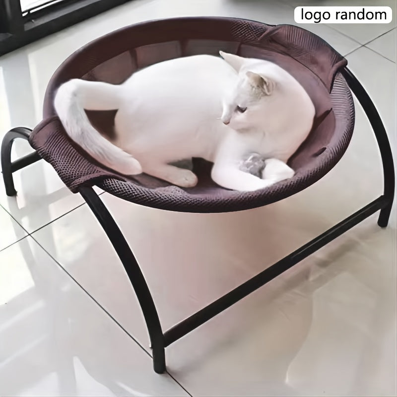 Alloy Steel Cat Hammock Bed, Free-Standing Pet Sleeping Bed, Easy Assembly, Washable, Stable Structure, Excellent Breathability, Indoor/Outdoor Use, Detachable Design for Cats