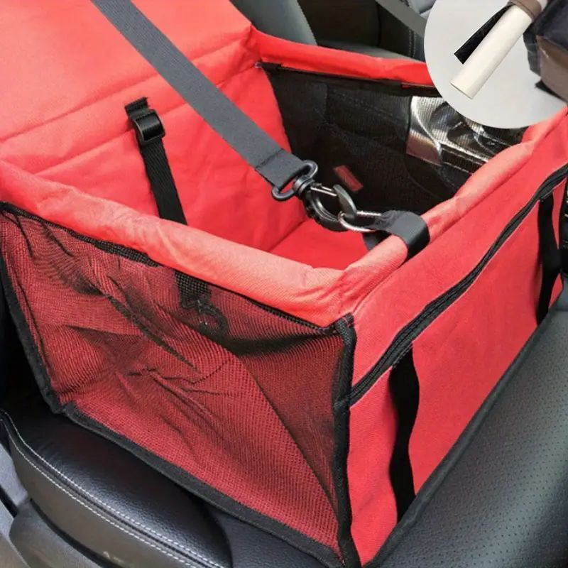 Pet Car Booster Seat For Dog Cat Portable And Breathable Bag With Seat Belt Dog Carrier Safety Stable For Travel Look Out With Clip On Leash With PVC Tube Christmas Gift