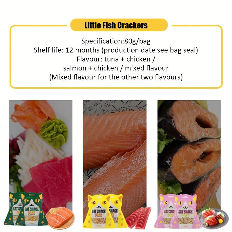 Cat Biscuits Salmon Snacks Chicken Tuna Multiplicity Nutrition Health Easy To Eat Digest Crispy Catnip Fish Biscuits Pet Snacks Cat Snacks Pet Food