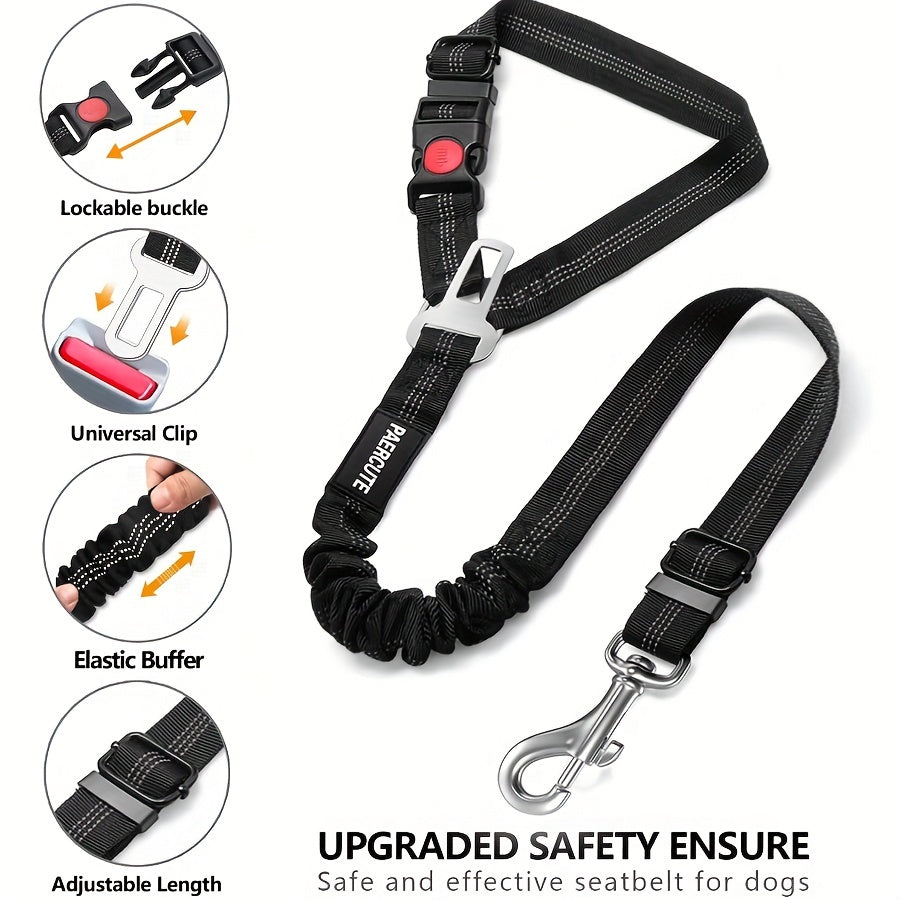 1pc Premium Dog Car Safety Seat Belt - Adjustable, Comfort-Cushioned, Durable Headrest Restraint for Secure Travel - High-Strength Elastic, Quick-Adjust Design for Ultimate Pet Safety