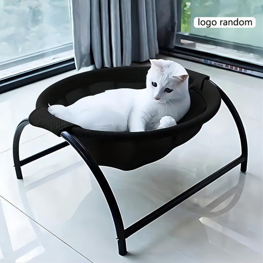 Alloy Steel Cat Hammock Bed, Free-Standing Pet Sleeping Bed, Easy Assembly, Washable, Stable Structure, Excellent Breathability, Indoor/Outdoor Use, Detachable Design for Cats