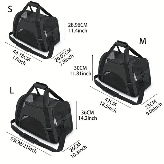 Cat Carrier Dog Carrier Pet Carrier, Airline Approved Soft-Sided Foldable Pet Bag Puppy Carrier With Breathable Mesh For Small Medium Cats Dogs Rabbit