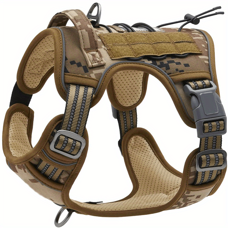 Tactical Harness For Large Dogs No Pull Adjustable Pet Harness Reflective Working Training Easy Control Pet Vest Military Service Dog Harnesses