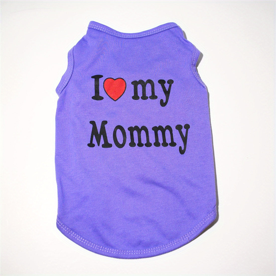 1pc Breathable Pet Vest for Summer Parties - Adorable 'I Love My Daddy/Mommy' Graphic Design for Dogs and Cats