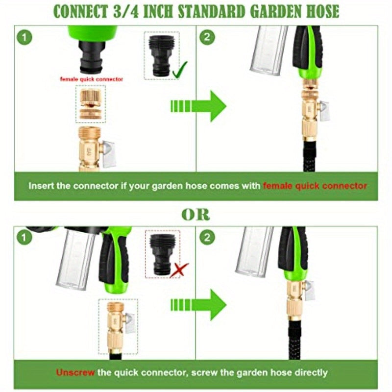 8in 1 Dog Wash Sprayer with Massa Brush & Pet Grooming Comb - 3/4 Inch Standard Garden Hose Nozzle, Silicone Durable Pet Bathing Tool for Dogs, Garden, Car Washing, Water Flowers, Ergonomic Handle, Comfortable Fit, Dog Washer