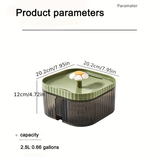 2.5L/84oz Large Capacity Pet Water Fountain, Ultra Quiet Automatic Cat Water Dispenser with Smart Pump for Indoor Cats and Dogs