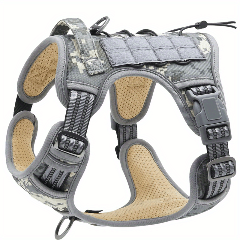 Tactical Harness For Large Dogs No Pull Adjustable Pet Harness Reflective Working Training Easy Control Pet Vest Military Service Dog Harnesses
