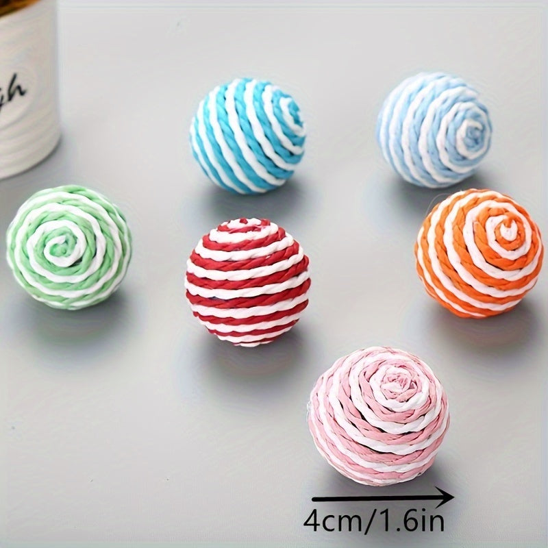 3pcs Interactive Sisal Cat Scratch Ball - Durable Pet Toy For Chasing, Biting, And Scratching