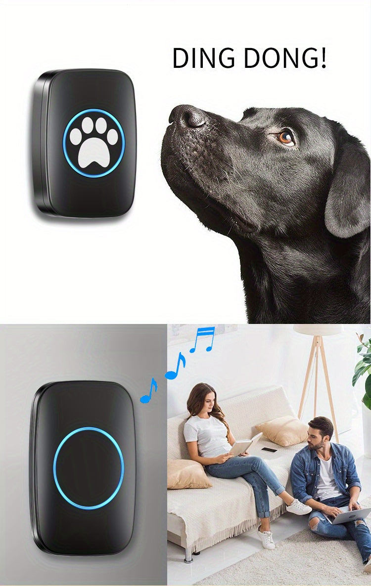 Wireless Pet Doorbell System - Easy Touch Training Aid for Dogs - 2 Receivers & Transmitters, High-Volume Chimes, Ideal for Indoor/Outdoor Use