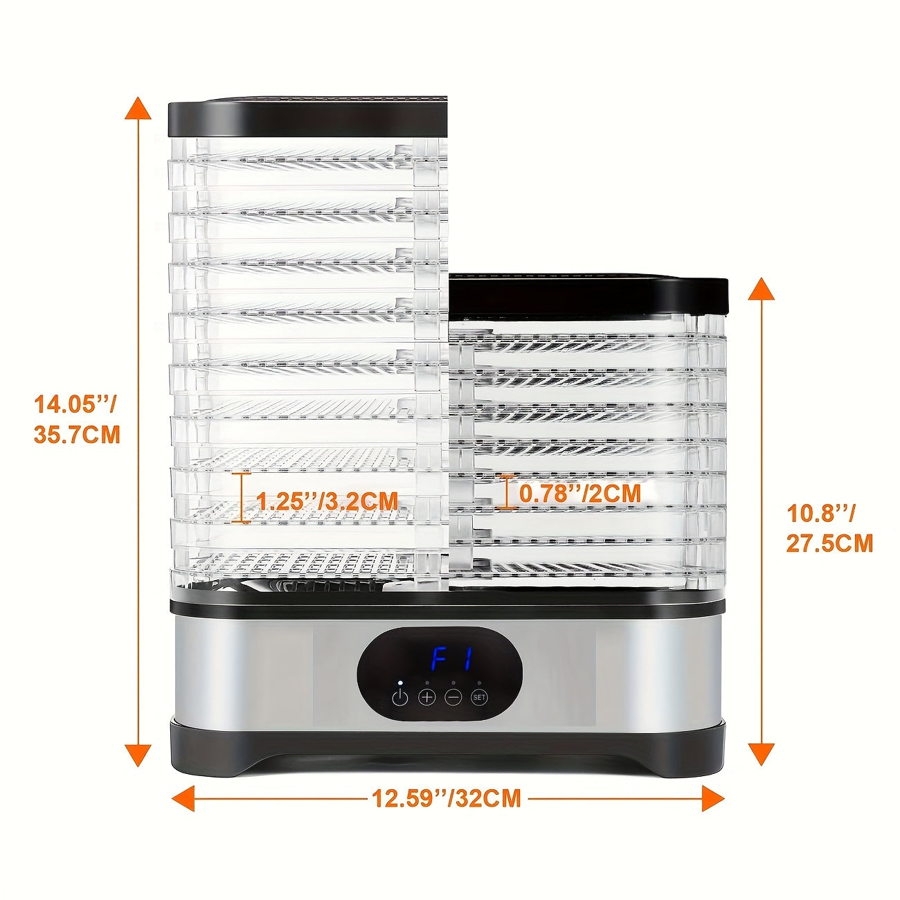 8-layer Food Dehydrator 400W Household Food Dryer, Dried Meat And Fruit Dryer, Used for Dried Meat, Fruit, Vanilla, Vegetables, Pet Snacks, Etc. Electric Food Fresher, 72-hour Timing, Adjustable Temperature And Wind Force, St