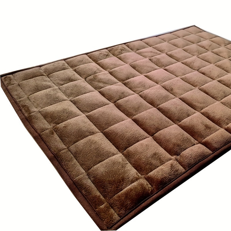 1pc Cozy Plush Cat Bed Mat - Thick, Self-Heating, Non-Slip, Soft Kennel Pad for Pet Sleeping - Orthopedic Support, Easy Cleaning, and Durable Pet Bed for Cats and Small Dogs