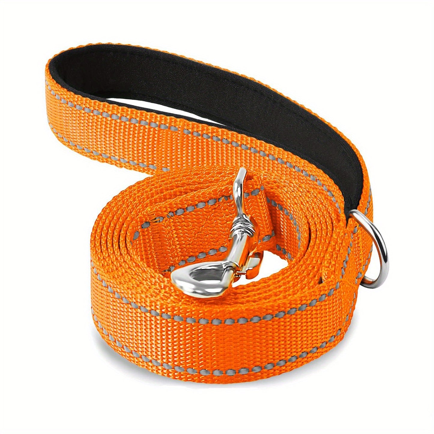 1pc Single Sided Reflective Dog Leash Soft Neoprene Padded Breathable 1 Inch Wide, Pet Leash 6FT/5FT/4FT For Medium & Large Dogs Walking And Training