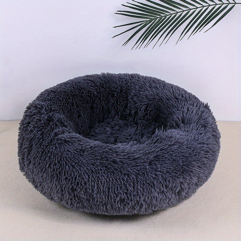 Ultra-Soft Plush Round Pet Bed - Luxurious Sleeping Haven with Warmth and Comfort for Dogs and Cats - Perfect for Cozy Naps and Snuggles