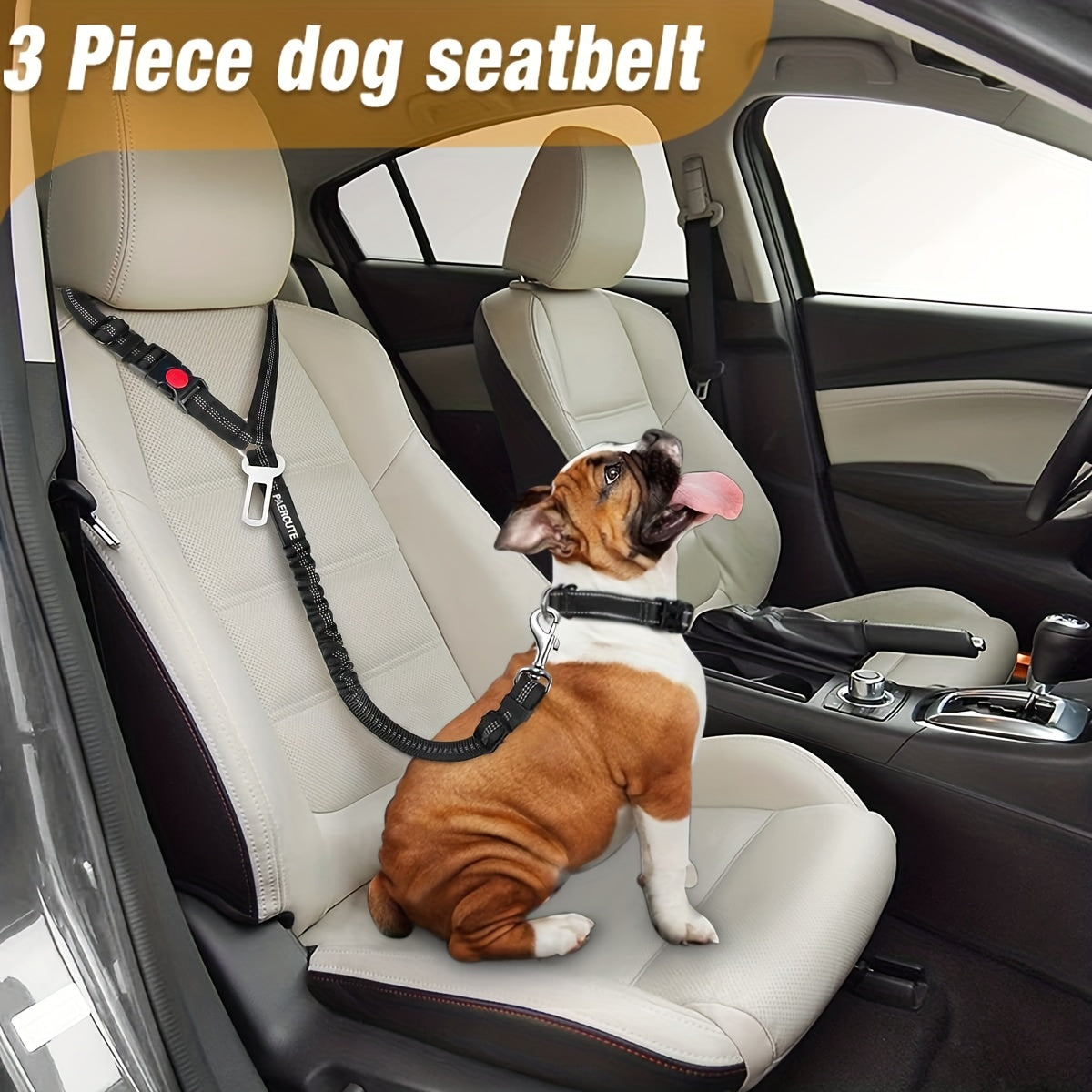 1pc Premium Dog Car Safety Seat Belt - Adjustable, Comfort-Cushioned, Durable Headrest Restraint for Secure Travel - High-Strength Elastic, Quick-Adjust Design for Ultimate Pet Safety