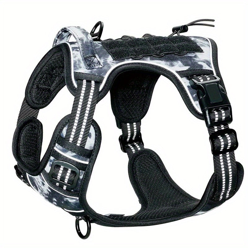 Tactical Harness For Large Dogs No Pull Adjustable Pet Harness Reflective Working Training Easy Control Pet Vest Military Service Dog Harnesses