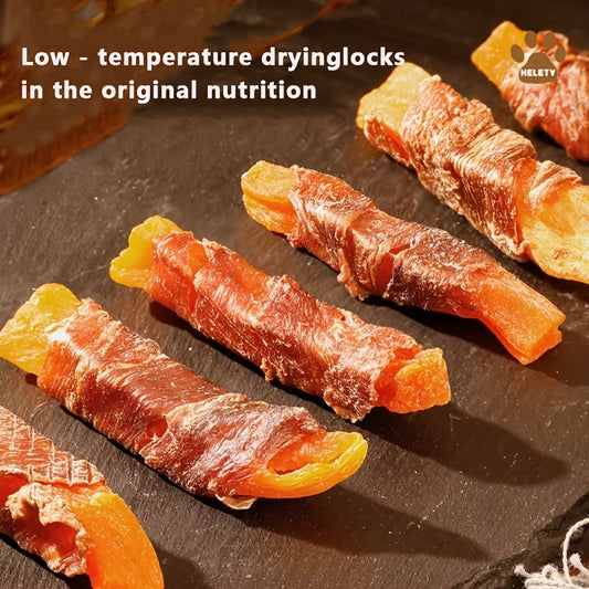 3x200g Natural Chicken Jerky Dog Treats, Low-Fat Chewy Rawhide Sticks, All Black Fridays Pet Snacks, Healthy Training Chews for Small to Large Dogs, Bag Container