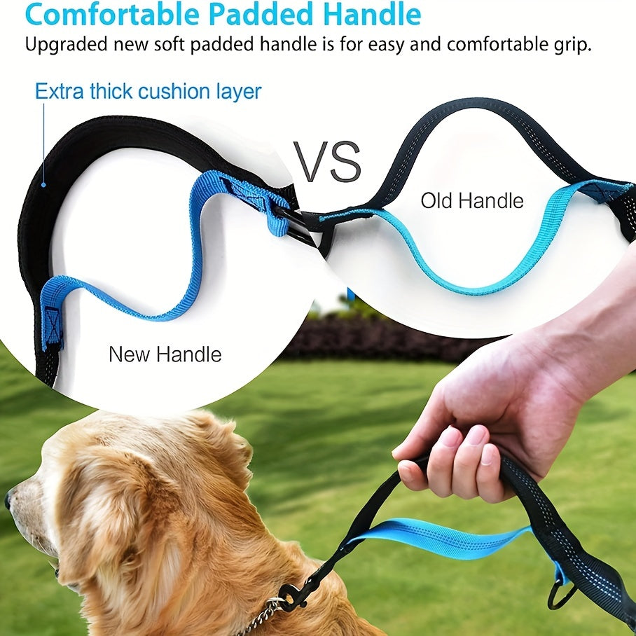 Hands-Free Adjustable Double Handle Dog Leash - Elastic Retractable Rope for Large and Medium Dogs - Perfect for Running, Jogging, and Walking with Your Pet